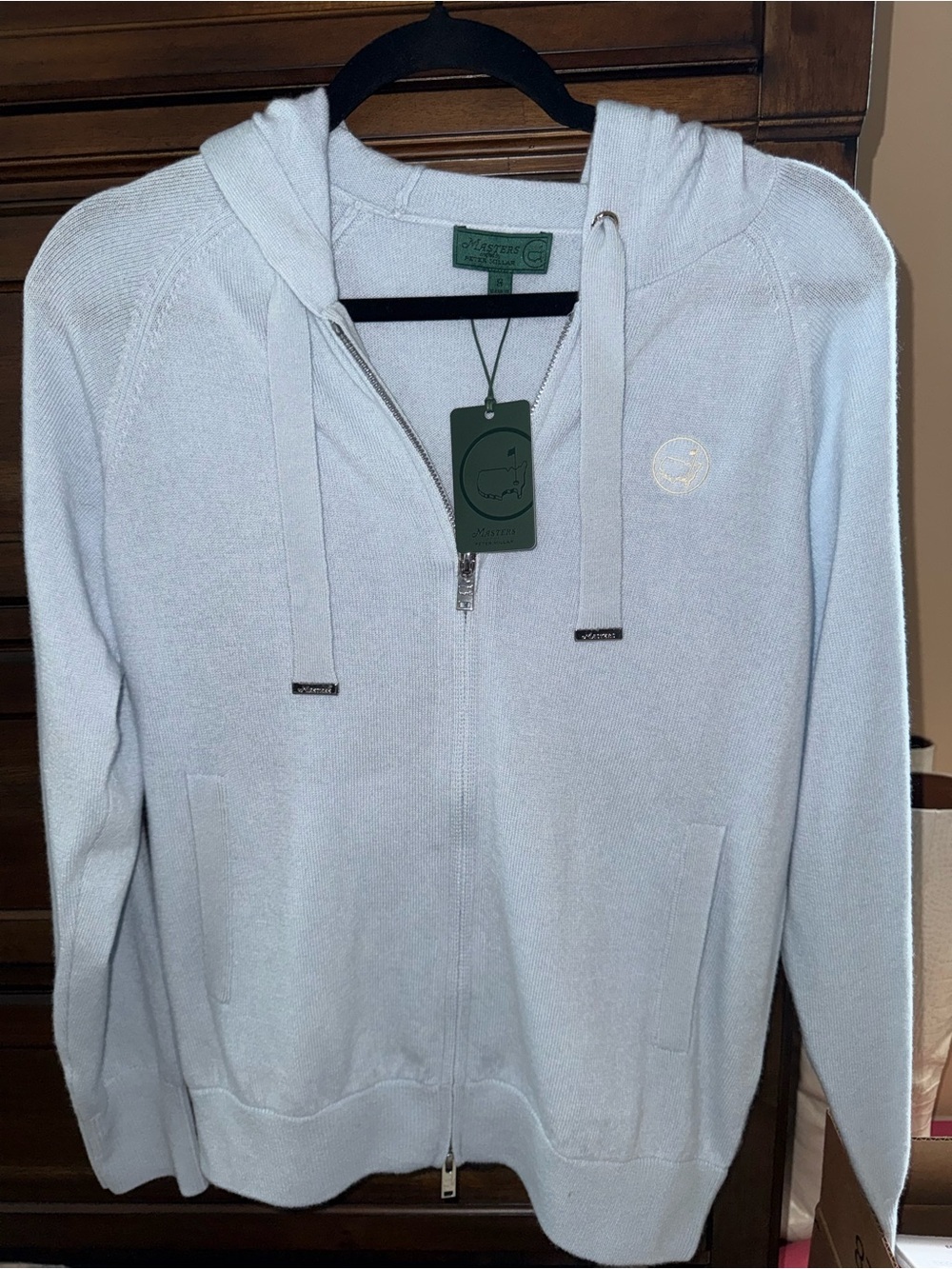 Women’s Berckmans Light Blue Zip-Up Hoodie Sweater Peter Millar